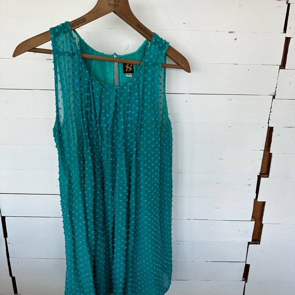 Anthropologie Teal Mini Dress